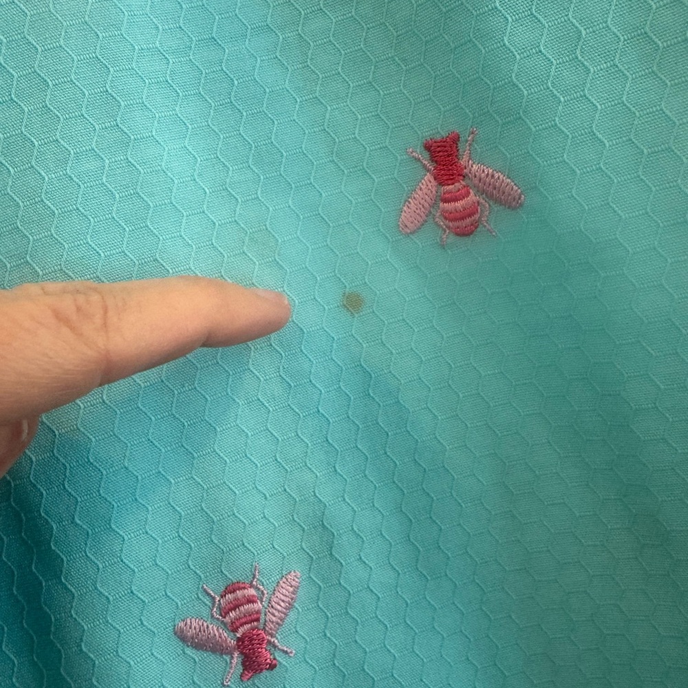 Lilly Pulitzer Turquoise Pants with Pink Bees Embroidery - Picture 3 of 7
